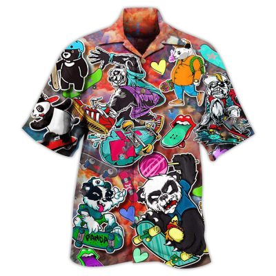 Panda Is A Big Fan Of Skateboard Edition Best Fathers Day Gifts Hawaiian Shirt Men