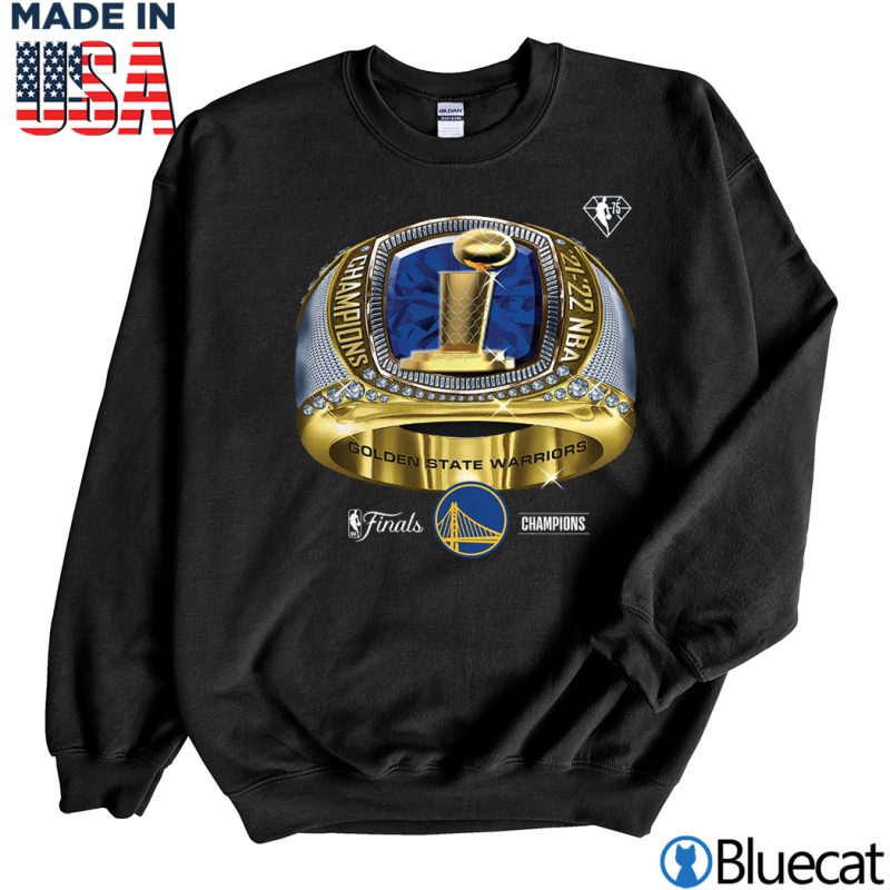 Black Sweatshirt Golden State Warriors Fanatics Branded 2022 NBA Finals Champions Bling Ring Big Tall T Shirt