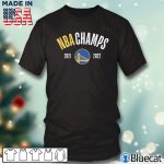 Black T shirt Golden State Warriors Fanatics Branded 2022 NBA Finals Champions Final Buzzer Jersey Roster T Shirt