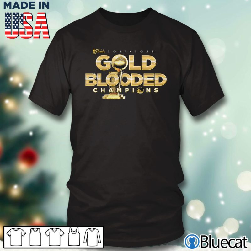 Black T shirt Golden State Warriors Fanatics Branded 2022 NBA Finals Champions Gold Blooded T Shirt