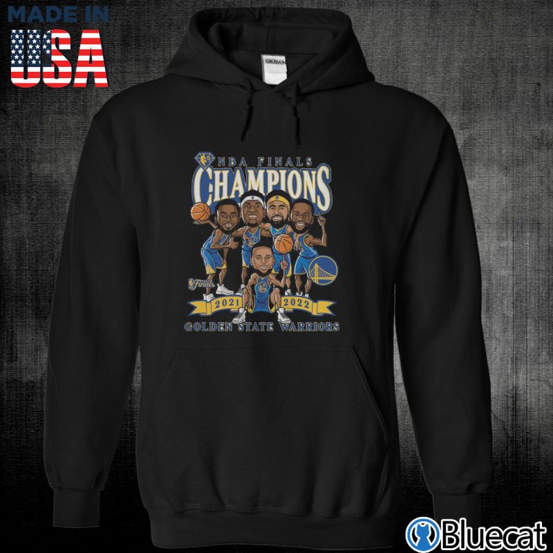 Black Unisex Hoodie Golden State Warriors Fanatics Branded 2022 NBA Finals Champions Caricature T Shirt