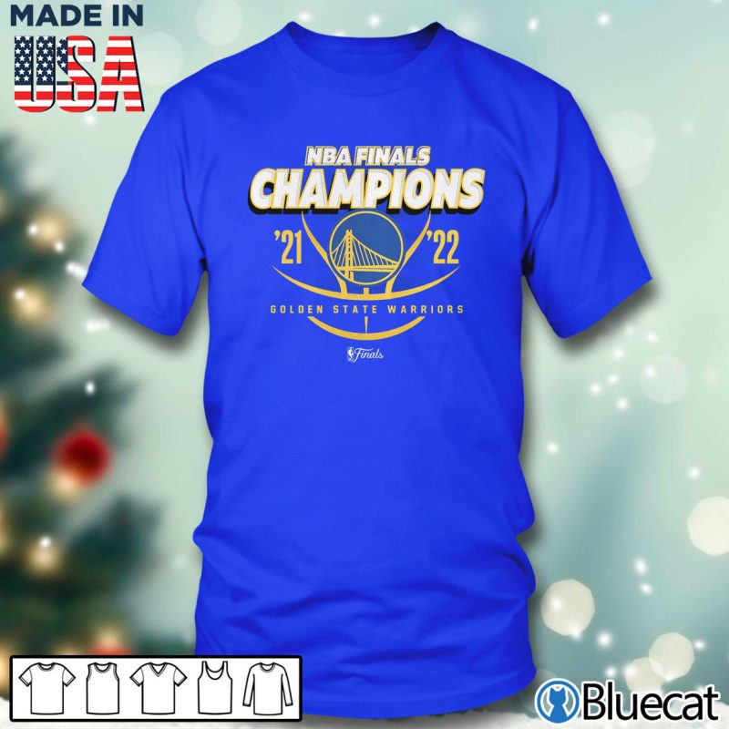 Blue T shirt Golden State Warriors Fanatics Branded 2022 NBA Finals Champions Lead the Change T Shirt