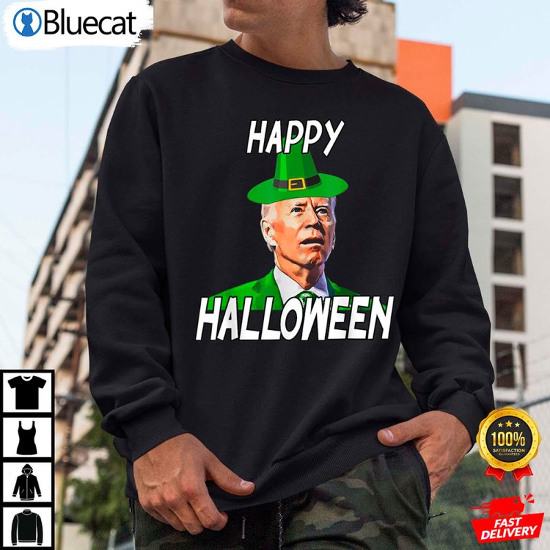 Funny Anti Joe Biden St Patricks Day Happy Halloween Anti Biden Shirt 2 25.95