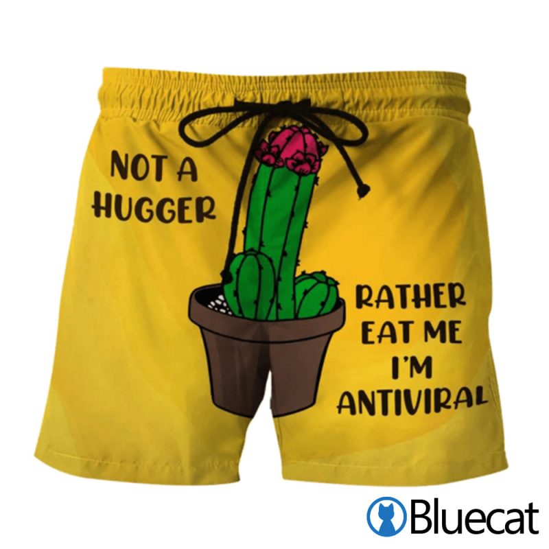 Funny Cactus Not A Hugger Beach Short