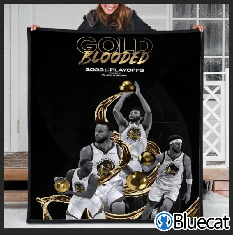 Golden State Warriors 2022 NBA Playoffs Gold Blooded Mantra Blanket
