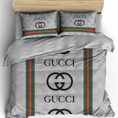Gucci Silver Luxury Duvet Cover and Pillow Case Bedding Set 600x681 1