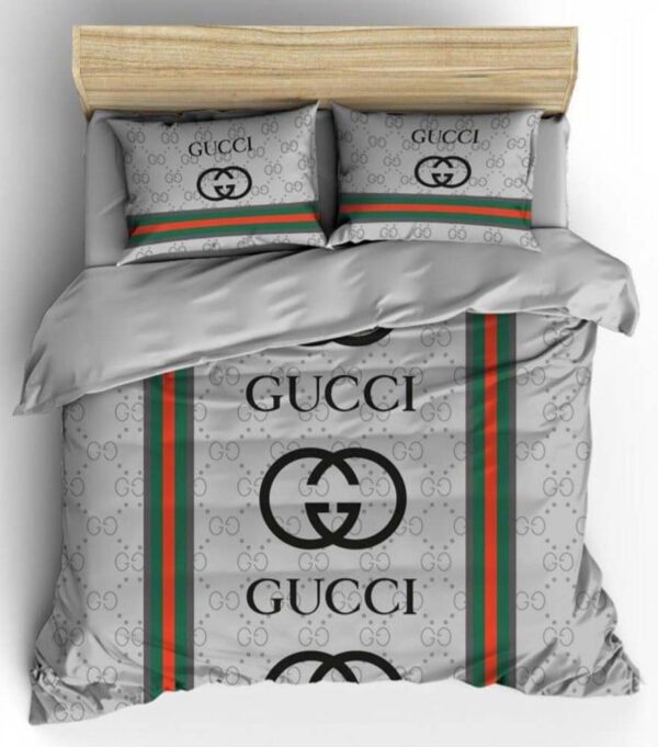 Gucci Silver Luxury Duvet Cover and Pillow Case Bedding Set 600x681 1