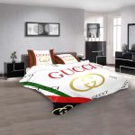 Gucci White Luxury Duvet Cover and Pillow Case Bedding Set