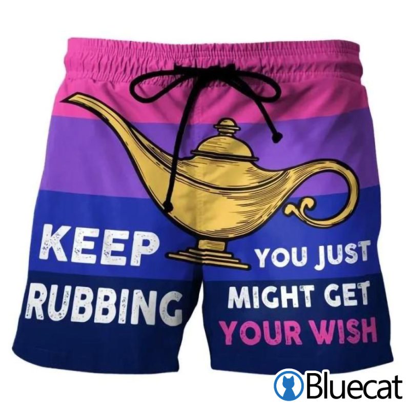 Keep Rubbing You just might get your wish Magic Lamp Beach Shorts 1