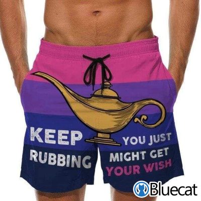 Keep Rubbing You just might get your wish Magic Lamp Beach Shorts