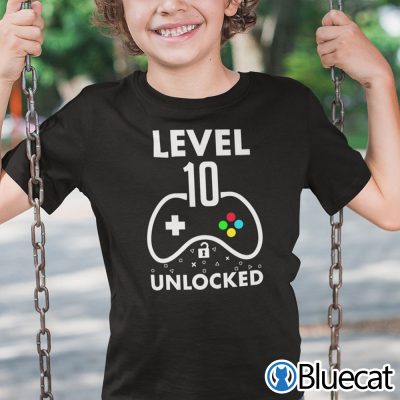 Level 10 Unlocked 10th Birthday Gaming Shirt
