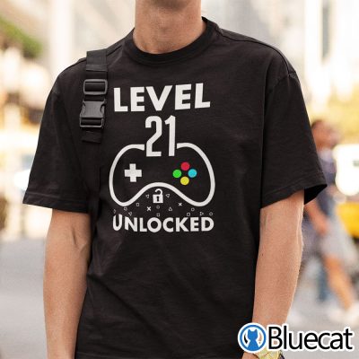 Level 21 Unlocked 21st Birthday Gaming Shirt
