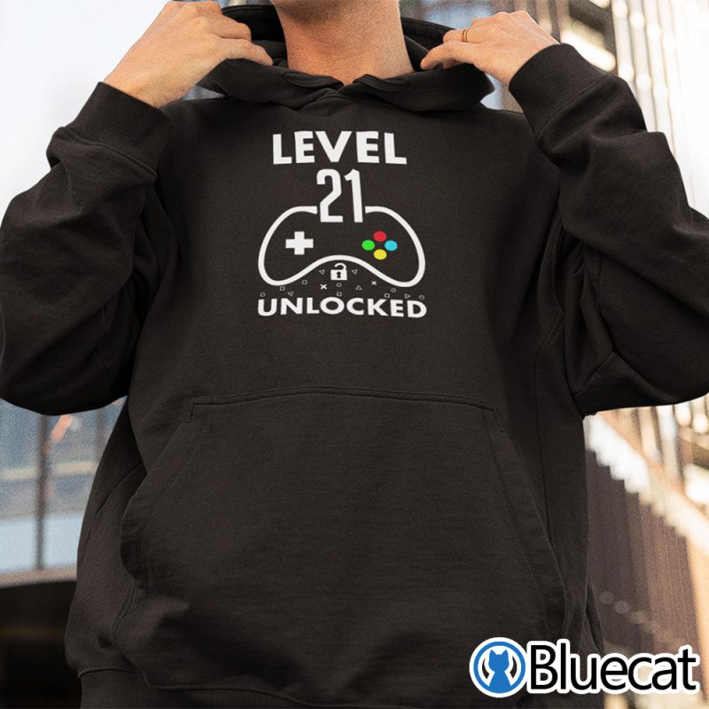 Level 21 Unlocked 21st Birthday Gaming Shirt 1 17.95