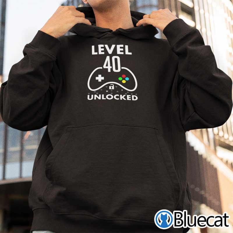 Level 40 Unlocked 40th Birthday Gaming Shirt 1 17.95