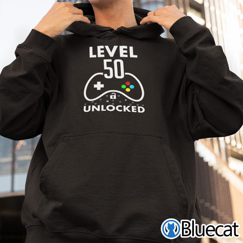 Level 50 Unlocked 50th Birthday Gaming Shirt 1 17.95