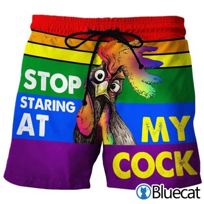 Lgbt Stop Staring At My Cock Beach Shorts