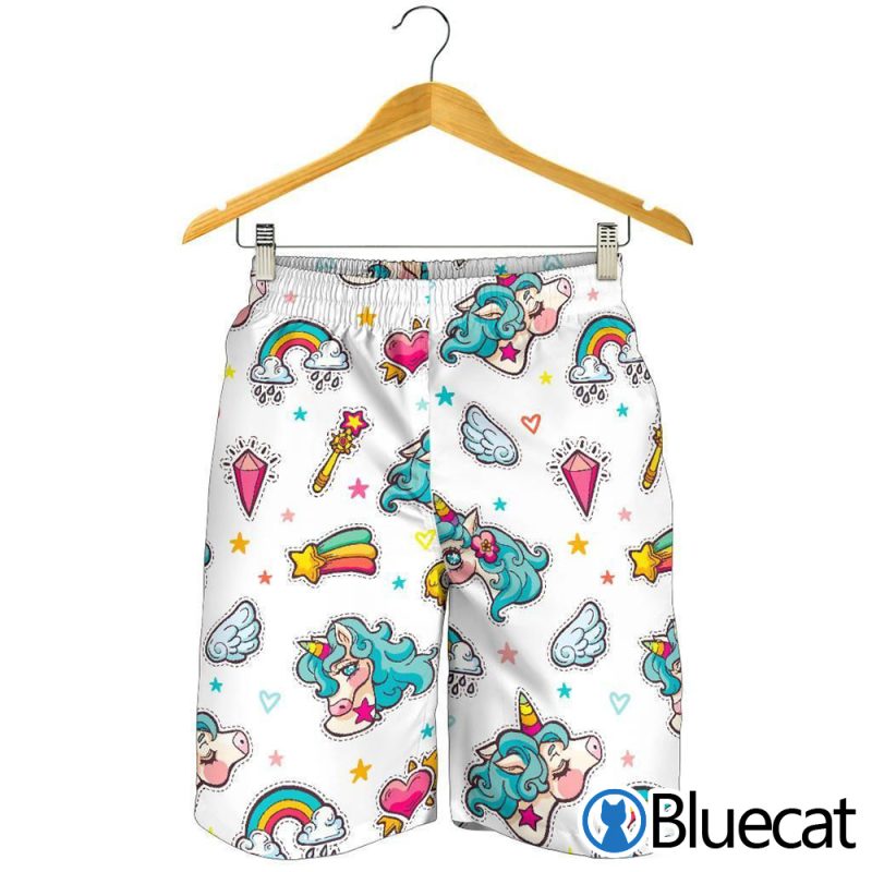 Little Girly Unicorn Pattern Print MenS Shorts