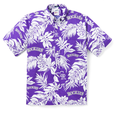 Logo Aloha Colorado Rockies Hawaiian Shirt