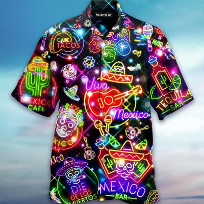 Mexico Neon Color Style Limited Best Fathers Day Gifts Hawaiian Shirt Men