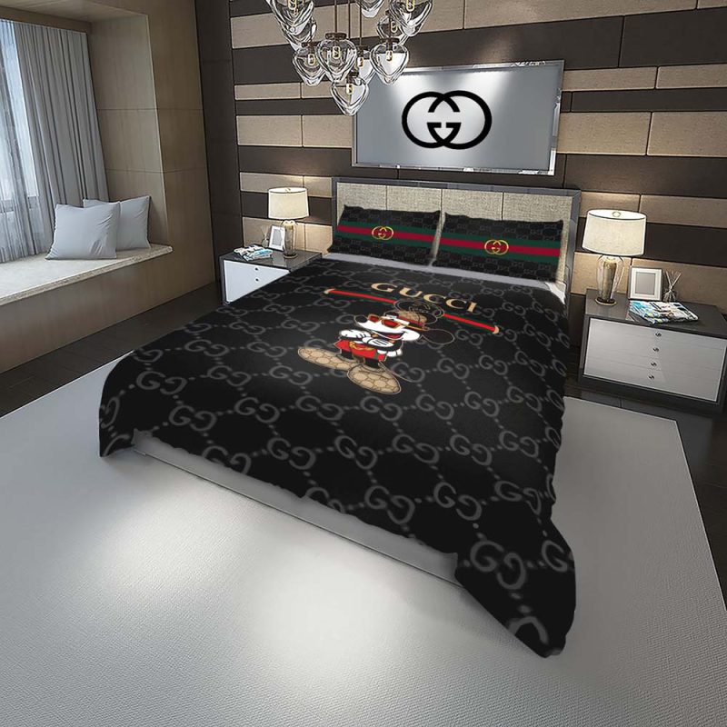 Mickey Mouse Gucci Luxury Duvet Cover and Pillow Case Bedding Set