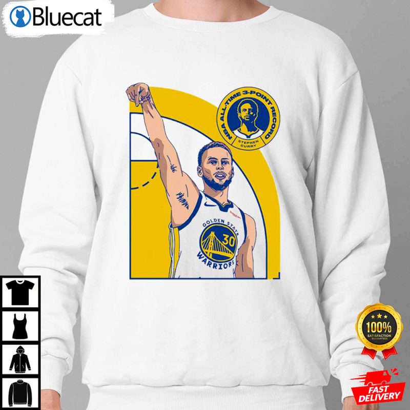 Nba All Time 3 Point Record Stephen Curry T Shirt 2 25.95