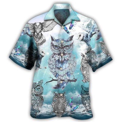 Owl Tattoo Style Fantasy Sky Best Fathers Day Gifts Hawaiian Shirt Men 1 6948254