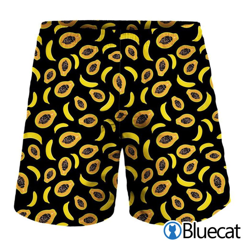 Papaya And Banana Pattern Print MenS Shorts