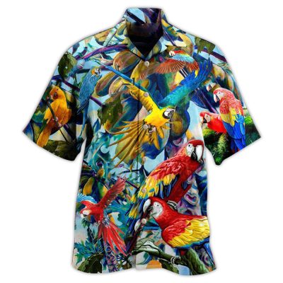 Parrot Really Likes Papaya Edition Best Fathers Day Gifts Hawaiian Shirt Men