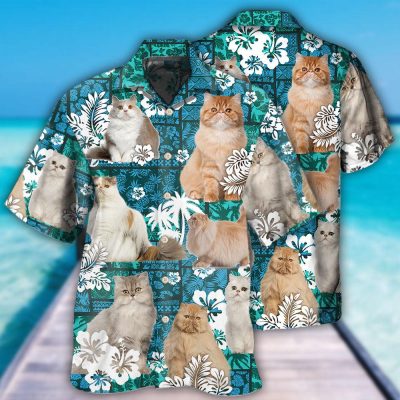 Persian Cat Lover Tropical Style Best Fathers Day Gifts Hawaiian Shirt Men