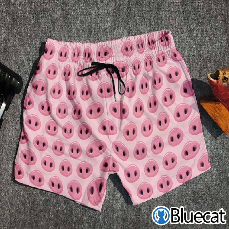 Pink Pig Nose Pattern Print MenS Shorts 1