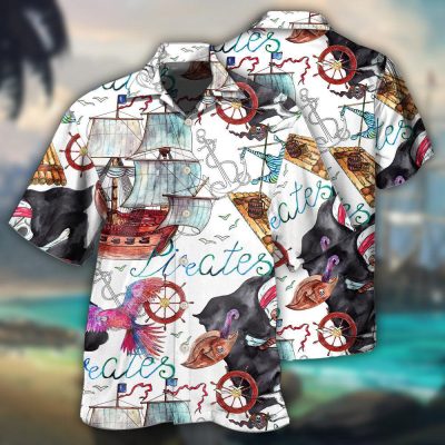 Pirate Ship Anchor White Style Best Fathers Day Gifts Hawaiian Shirt Men