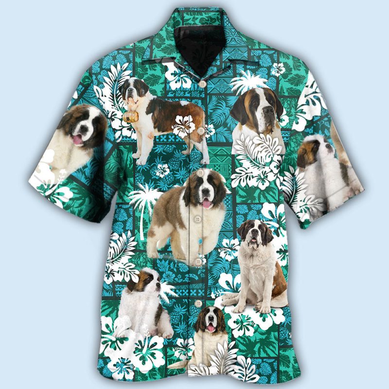 S.T Bernard Tropical Dog Lover Best Fathers Day Gifts Hawaiian Shirt Men 2 90004384