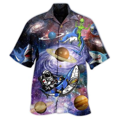 Shark Alien Space Limited Edition Best Fathers Day Gifts Hawaiian Shirt Men 1 42563923