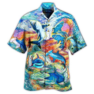 Sharks Painting Color Limited Edition Best Fathers Day Gifts Hawaiian Shirt Men 1 73170572