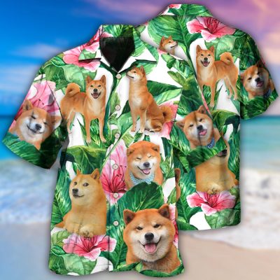 Shiba Inu Tropical Leaf Style Best Fathers Day Gifts Hawaiian Shirt Men 1 20268142