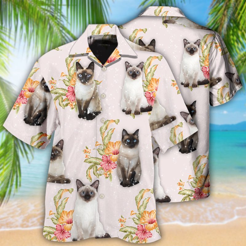 Siamese Cat Tropical Floral 1 Best Fathers Day Gifts Hawaiian Shirt Men 1 70111322