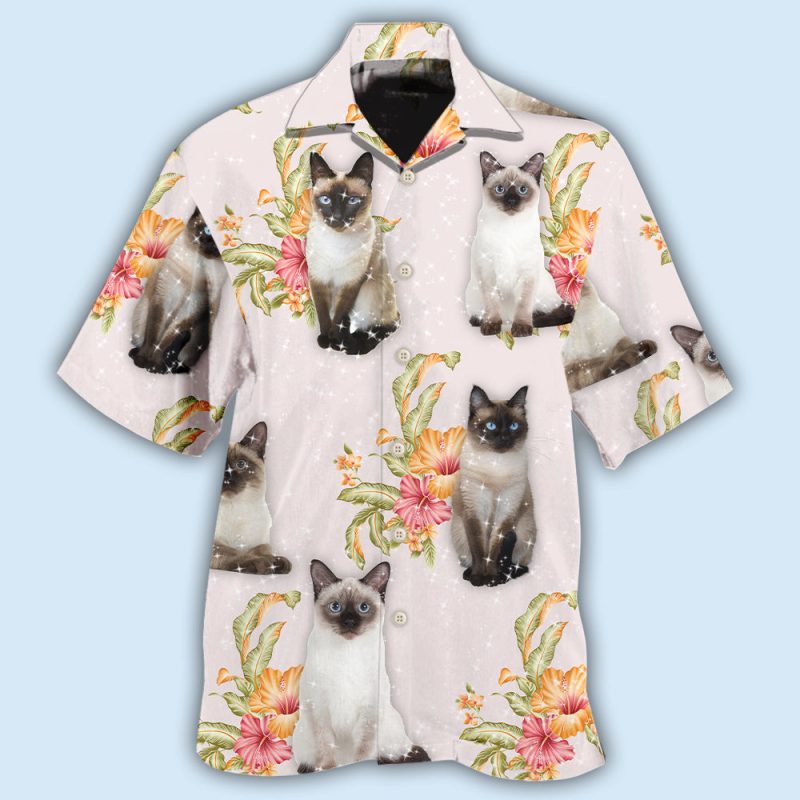 Siamese Cat Tropical Floral 1 Best Fathers Day Gifts Hawaiian Shirt Men 2 80551195