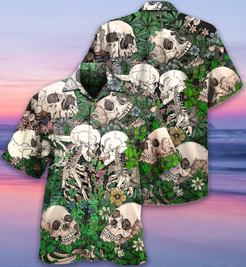 Skull Couple Kiss Limited Edition Best Fathers Day Gifts Hawaiian Shirt Men 3 70968675