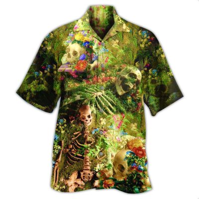 Skull Flower Skeleton Forever Edition Best Fathers Day Gifts Hawaiian Shirt Men