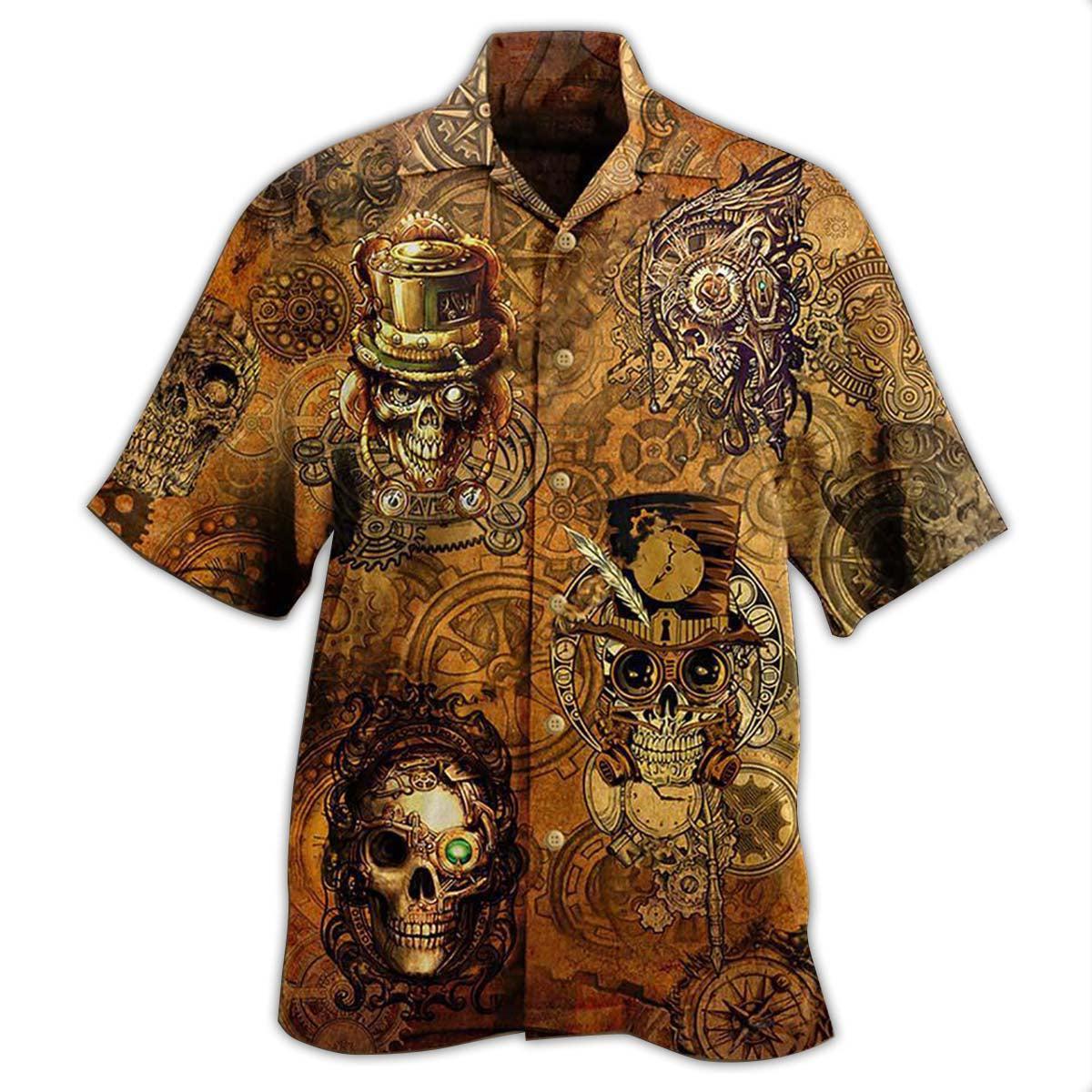 Skull Pirates Retro Style Limited Best Fathers Day Gifts Hawaiian Shirt Men  - Bluecat