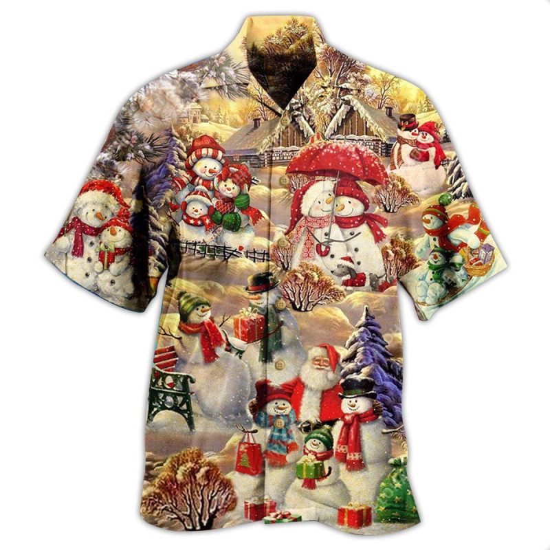 Snowman Couple Love Xmas Limited Best Fathers Day Gifts Hawaiian Shirt Men 1 67187836