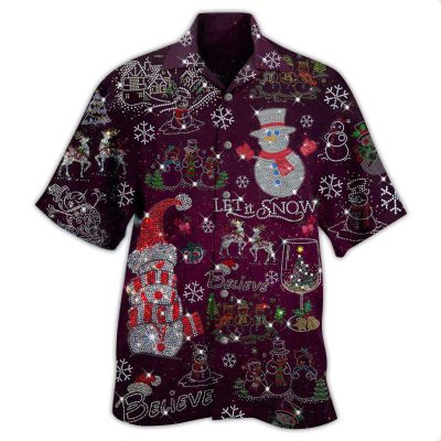 Snowman Flashy Bling Bling Edition Best Fathers Day Gifts Hawaiian Shirt Men
