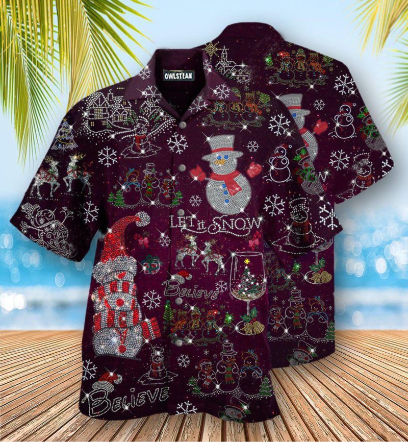Snowman Flashy Bling Bling Edition Best Fathers Day Gifts Hawaiian Shirt Men 2 42839278