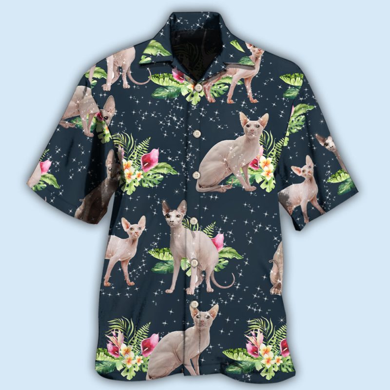 Sphynx Cat Tropical Floral 1 Best Fathers Day Gifts Hawaiian Shirt Men 2 50748187
