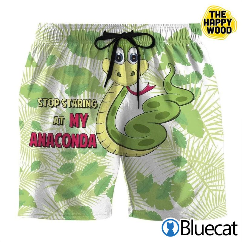 Stop Staring At My Anaconda 3D Beach Shorts
