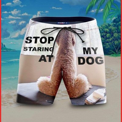 Stop Staring At My Dog Beach Shorts