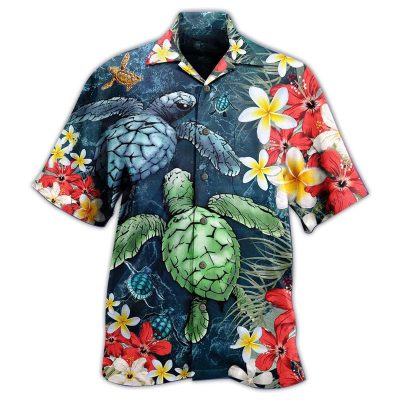 Turtle Love Flowers Limited Edition Best Fathers Day Gifts Hawaiian Shirt Men