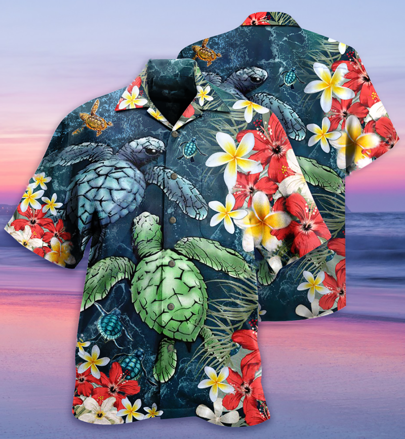 Turtle Love Flowers Limited Edition Best Fathers Day Gifts Hawaiian Shirt Men 3 7043663