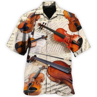 Violin Vintage Style Music Lover Best Fathers Day Gifts Hawaiian Shirt Men