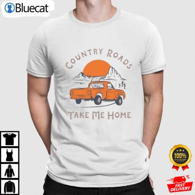 Western Graphic Country Roads Take Me Home Country Road Shirt